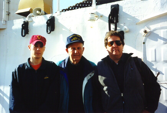 Me, my grandfather and my father aboard the Taney
